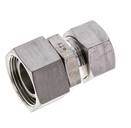 22L & 28L Stainless Steel Straight Cutting Fitting with Swivel 160 bar FKM O-ring Sealing Cone ISO 8434-1