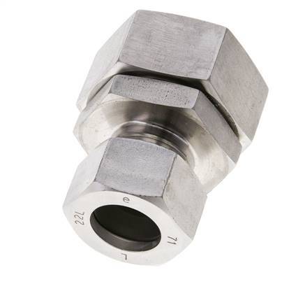 22L & 35L Stainless Steel Straight Cutting Fitting with Swivel 160 bar FKM O-ring Sealing Cone ISO 8434-1