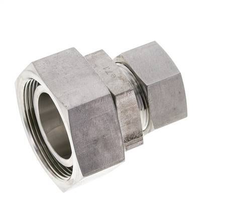 28L & 42L Stainless Steel Straight Cutting Fitting with Swivel 160 bar FKM O-ring Sealing Cone ISO 8434-1