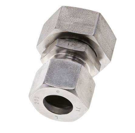 20S & 25S Stainless Steel Straight Cutting Fitting with Swivel 400 bar FKM O-ring Sealing Cone ISO 8434-1