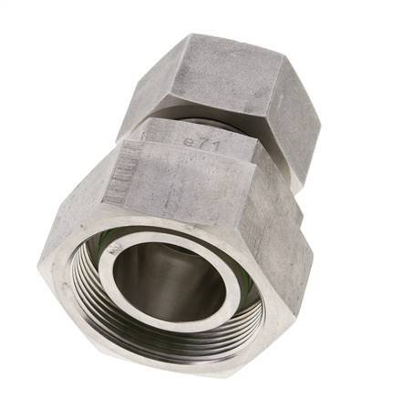 25S & 38S Stainless Steel Straight Cutting Fitting with Swivel 315 bar FKM O-ring Sealing Cone ISO 8434-1