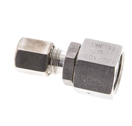 6L & 12L Stainless Steel Straight Compression Fitting with Swivel 315 bar FKM O-ring Sealing Cone ISO 8434-1