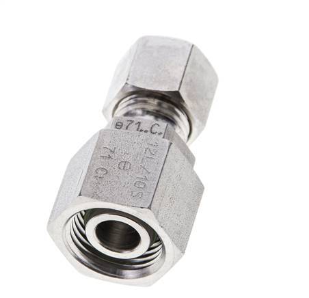 8L & 12L Stainless Steel Straight Compression Fitting with Swivel 315 bar FKM O-ring Sealing Cone ISO 8434-1