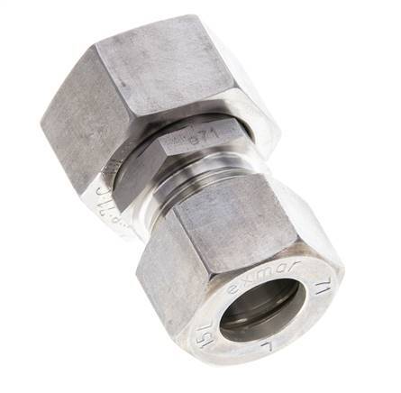 15L & 18L Stainless Steel Straight Compression Fitting with Swivel 315 bar FKM O-ring Sealing Cone ISO 8434-1