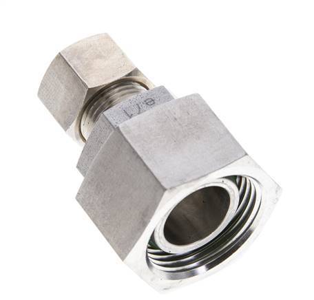 12L & 22L Stainless Steel Straight Compression Fitting with Swivel 160 bar FKM O-ring Sealing Cone ISO 8434-1