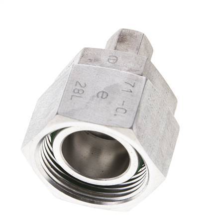 6L & 28L Stainless Steel Straight Compression Fitting with Swivel 160 bar FKM O-ring Sealing Cone ISO 8434-1