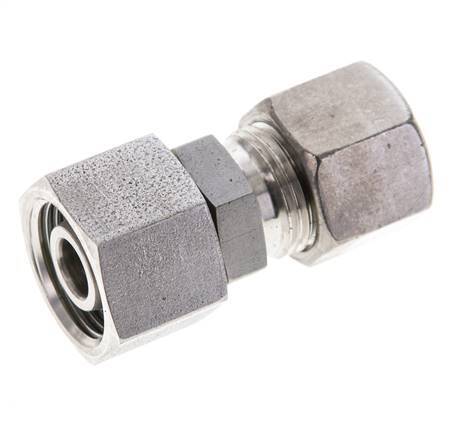10S & 12S Stainless Steel Straight Compression Fitting with Swivel 400 bar FKM O-ring Sealing Cone ISO 8434-1