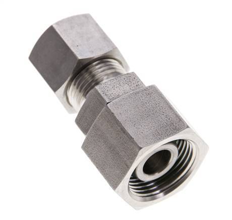 10S & 14S Stainless Steel Straight Compression Fitting with Swivel 400 bar FKM O-ring Sealing Cone ISO 8434-1
