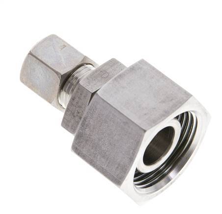 8S & 20S Stainless Steel Straight Compression Fitting with Swivel 250 bar FKM O-ring Sealing Cone ISO 8434-1