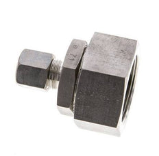 8S & 25S Stainless Steel Straight Compression Fitting with Swivel 250 bar FKM O-ring Sealing Cone ISO 8434-1