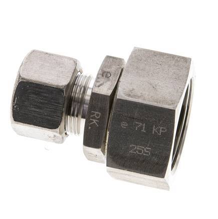 16S & 25S Stainless Steel Straight Compression Fitting with Swivel 250 bar FKM O-ring Sealing Cone ISO 8434-1