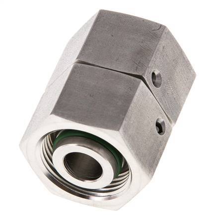 16S Acero inoxidable Recto con Rótula 400 bar FKM Junta tórica Cono de estanqueidad ISO 8434-1