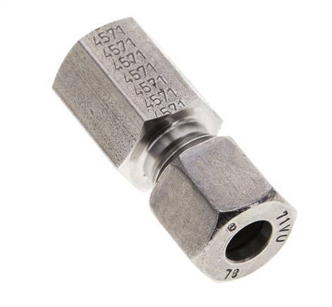 8L & M12x1.5 Stainless Steel Straight Cutting Fitting with Female Threads 315 bar ISO 8434-1
