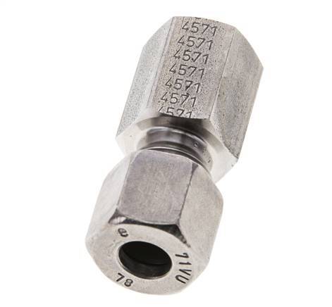 8L & M12x1.5 Stainless Steel Straight Cutting Fitting with Female Threads 315 bar ISO 8434-1