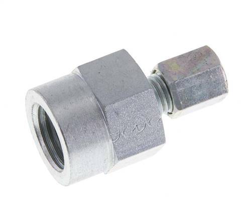 Racor de corte recto de acero galvanizado 4LL y G1/4'' con rosca hembra para manómetros de 315 bar ISO 8434-1