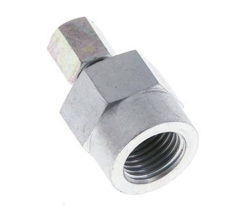 Racor de corte recto de acero galvanizado 4LL y G1/4'' con rosca hembra para manómetros de 315 bar ISO 8434-1