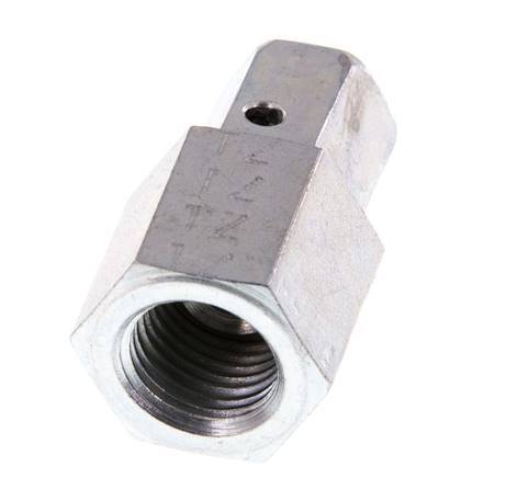 6L & G1/4'' Acero zincado Rótula recta con rosca hembra para manómetros 315 bar Cono de estanqueidad NBR ISO 8434-1