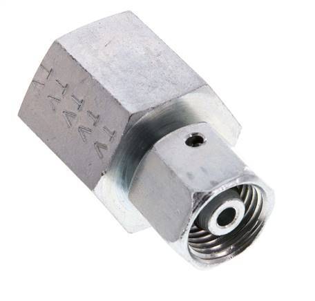 8S & G1/2'' Zink plated Steel Straight Swivel with Female Threads for Pressure Gauges 630 bar NBR Sealing Cone ISO 8434-1