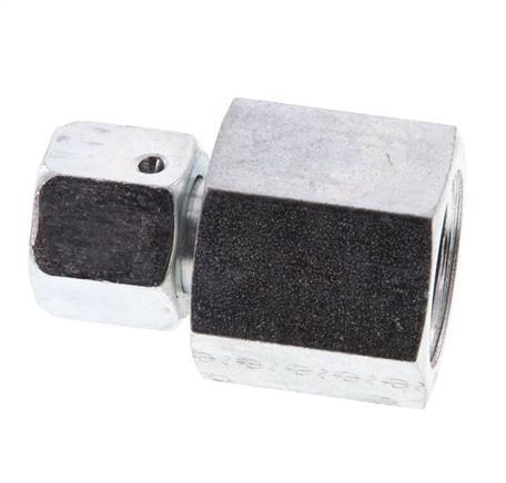 8S & G1/2'' Zink plated Steel Straight Swivel with Female Threads for Pressure Gauges 630 bar NBR Sealing Cone ISO 8434-1