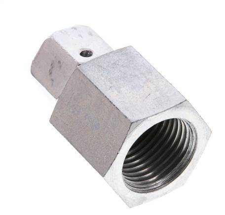 8S & G1/2'' Zink plated Steel Straight Swivel with Female Threads for Pressure Gauges 630 bar NBR Sealing Cone ISO 8434-1
