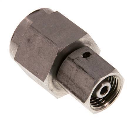 8S y G1/2'' Rótula recta de acero inoxidable con rosca hembra para manómetros 630 bar Cono de estanqueidad FKM ISO 8434-1