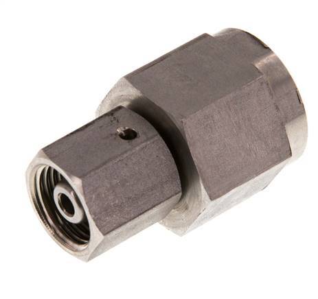 8S y G1/2'' Rótula recta de acero inoxidable con rosca hembra para manómetros 630 bar Cono de estanqueidad FKM ISO 8434-1