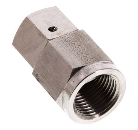 12S y G1/2'' Rótula recta de acero inoxidable con rosca hembra para manómetros 630 bar Cono de estanqueidad FKM ISO 8434-1