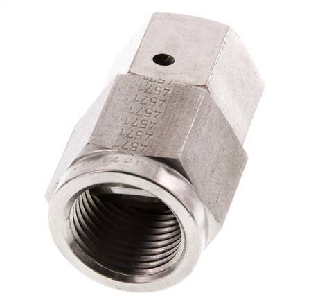 12S y G1/2'' Rótula recta de acero inoxidable con rosca hembra para manómetros 630 bar Cono de estanqueidad FKM ISO 8434-1