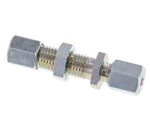 6L Zink plated Steel Straight Cutting Fitting Bulkhead 315 bar ISO 8434-1 [2 Pieces]