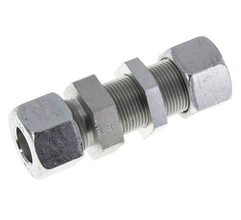 16S Acero Zincado Racor Recto Pasamuros 400 bar ISO 8434-1