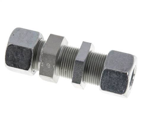 16S Acero Zincado Racor Recto Pasamuros 400 bar ISO 8434-1