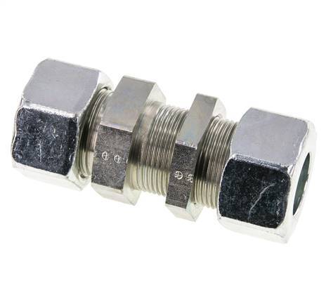 25S Acero Zincado Racor Recto Pasamuros 400 bar ISO 8434-1