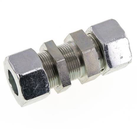 25S Acero Zincado Racor Recto Pasamuros 400 bar ISO 8434-1