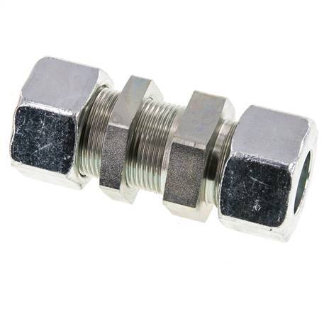 25S Acero Zincado Racor Recto Pasamuros 400 bar ISO 8434-1