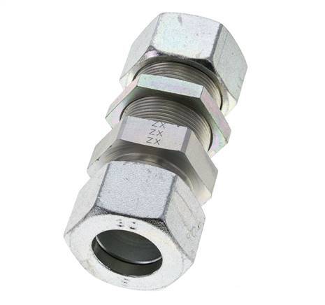 30S Zink plated Steel Straight Cutting Fitting Bulkhead 400 bar ISO 8434-1