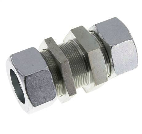38S Zink plated Steel Straight Cutting Fitting Bulkhead 315 bar ISO 8434-1