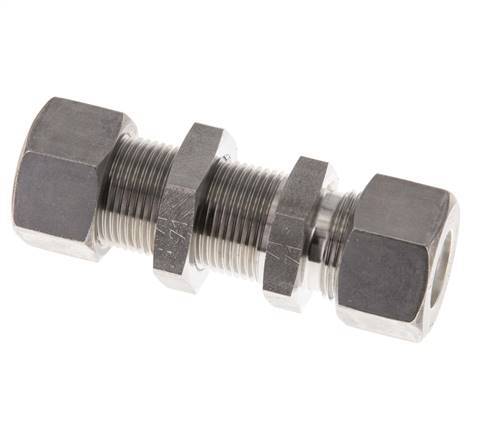 Racor de compresión recto pasamuros de acero inoxidable 15L 315 bar ISO 8434-1