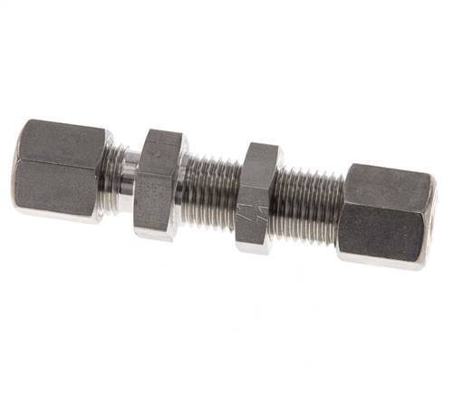 6S Stainless Steel Straight Compression Fitting Bulkhead 500 bar ISO 8434-1