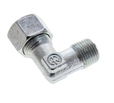 12L & M16x1.5 (con) Accesorio de corte acodado de acero zincado con roscas macho 315 bar ISO 8434-1