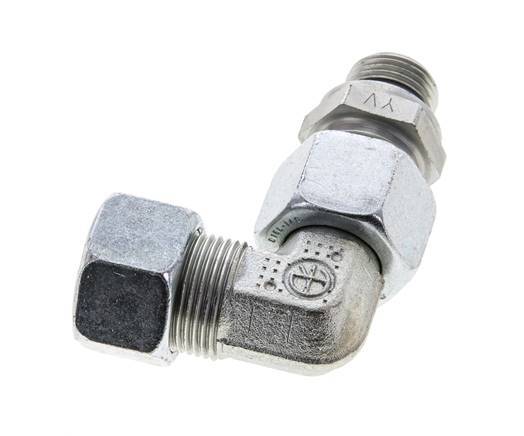15L & M18x1.5 Zink plated Steel Elbow Cutting Fitting with Male Threads 315 bar Adjustable ISO 8434-1