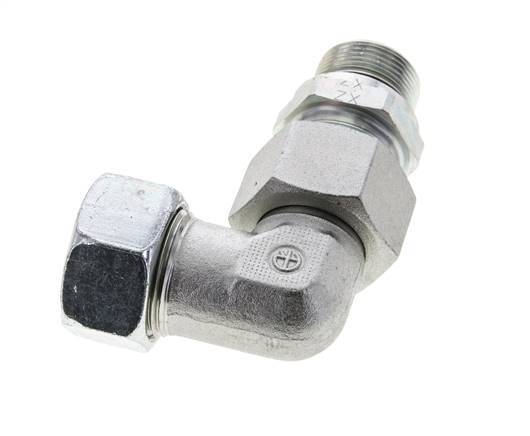 22L & M26x1.5 Zink plated Steel Elbow Cutting Fitting with Male Threads 160 bar Adjustable ISO 8434-1