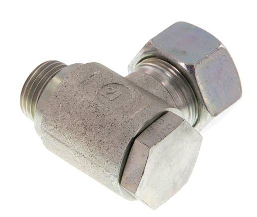 Racor giratorio de acero galvanizado 18L y G1/2'' con rosca macho 160 bar giratorio ISO 8434-1