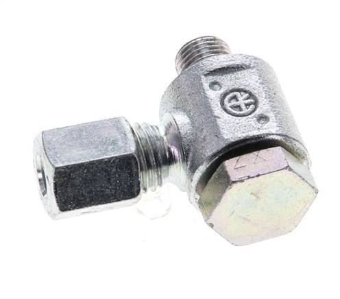 6L & M10x1 Zink plated Steel Swivel Joint Cutting Fitting with Male Threads 315 bar Rotatable ISO 8434-1