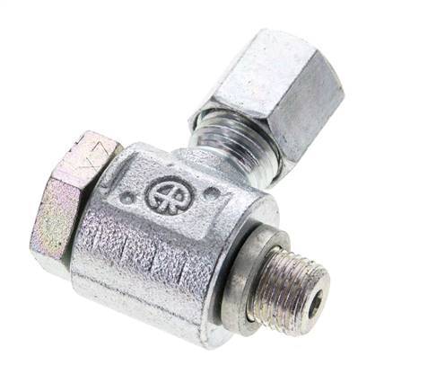 6L & M10x1 Zink plated Steel Swivel Joint Cutting Fitting with Male Threads 315 bar Rotatable ISO 8434-1
