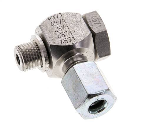 6L & M10x1 Stainless Steel Swivel Joint Cutting Fitting with Male Threads 315 bar Rotatable ISO 8434-1