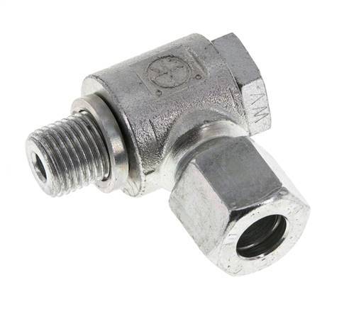 Racor giratorio de acero galvanizado de 10L y G1/4'' con rosca macho 315 bar giratorio ISO 8434-1
