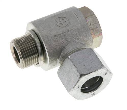 20S & G3/4'' Zink plated Steel Swivel Joint Cutting Fitting with Male Threads 400 bar Rotatable ISO 8434-1