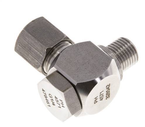 8S & G1/4'' Stainless Steel Swivel Joint Cutting Fitting with Male Threads 400 bar Rotatable ISO 8434-1