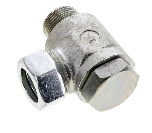 Racor giratorio de acero cincado 28L y M33x2 con rosca macho 160 bar Anillo NBRO Giratorio ISO 8434-1