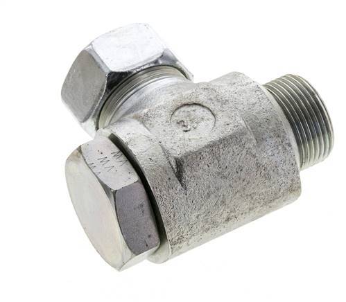 Racor giratorio de acero cincado 28L y M33x2 con rosca macho 160 bar Anillo NBRO Giratorio ISO 8434-1